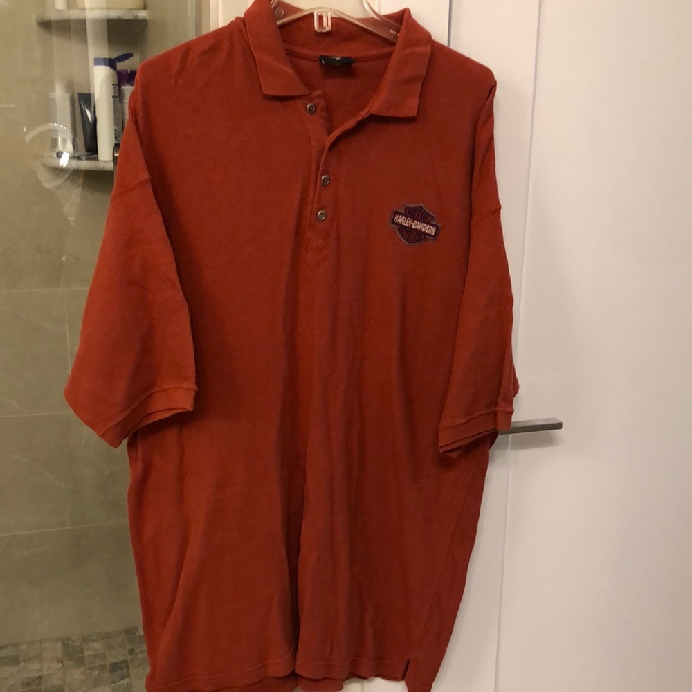 Harley Davidson ribbed knit polo shirt. Size XL